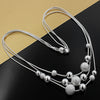 Free shipping Popular USA UK N020 Beautiful fashion Elegant 925 silver charm bead chain Necklace TOP quality Gorgeous jewelry